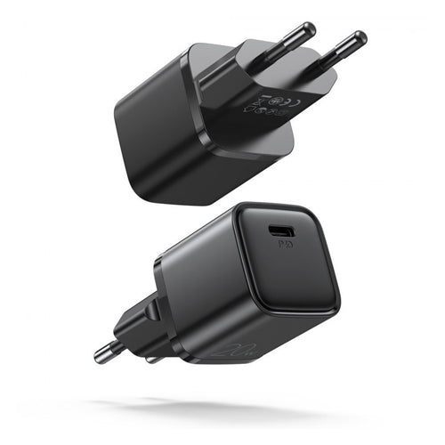 MAINS CHARGER L-P202 QUICK CHARGING USB TYPE C 20W POWER DELIVERY 3.0 AFC BLACK -JOYROOM