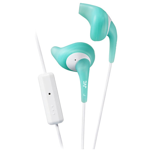 GUMY SPORT HA-ENR15-ZW WIRED EARPHONES, MINT GREEN &amp; WHITE-JVC