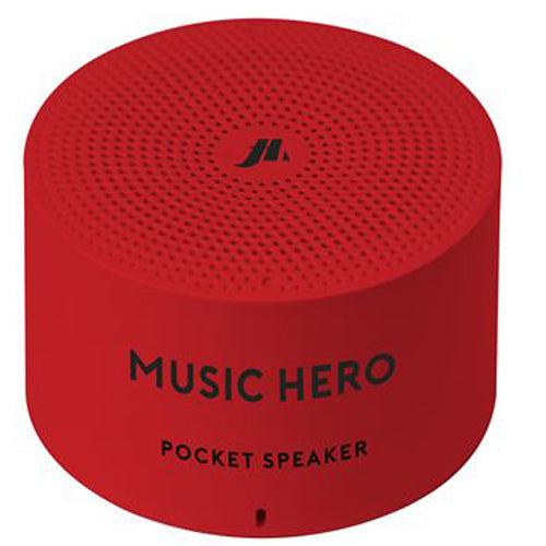 TINY 3W WIRELESS SPEAKER WITH LANYARD, RED-MUSIC HERO