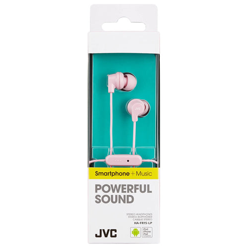 POWER SOUND HA-FR15LP WIRED EARPHONES, PINK-JVC