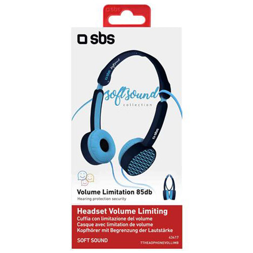 WIRED HEADPHONES WITH VOLUME LIMITING A85DB, BLUE-SBS