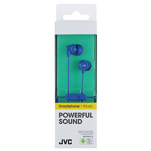 WIRED POWER SOUND HA-FR15LA EARPHONES, BLUE-JVC