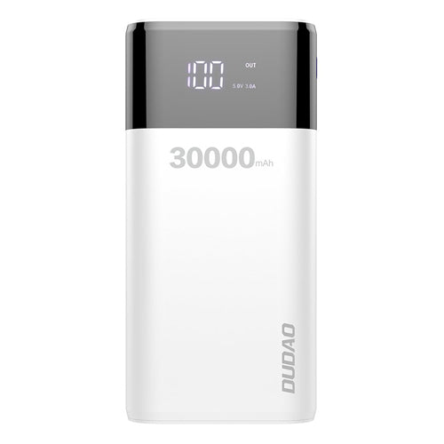 DUDAO POWERBANK 4X USB 30000MAH WITH LCD DISPLAY 3A K8MAX WHITE