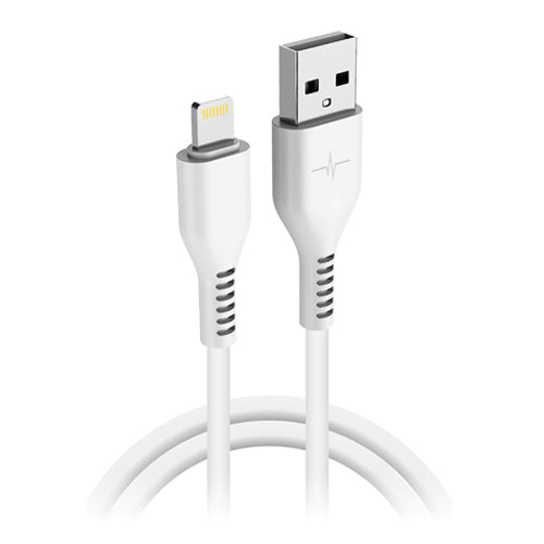 CABLE USB LIGHTNING 2.4A, CHARGE RAPIDE 23, BLANC-WAVE