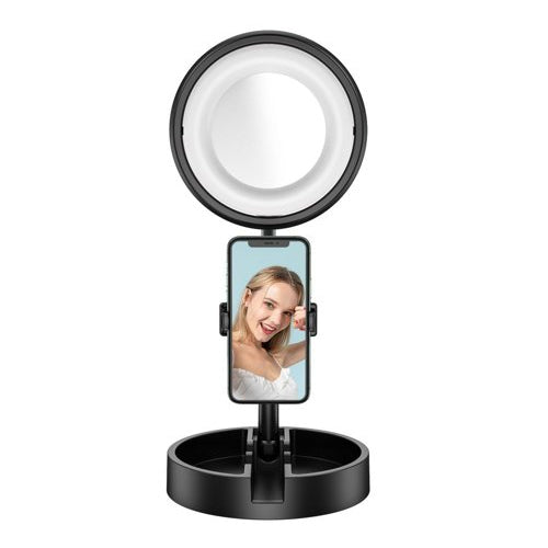 PHONE MOUNT FOR LIVE STREAMING YOUTUBE TIKTOK INSTAGRAM VIDEO RECORDING SET LED SELFIE RING LIGHT FLASH 1TMJ BLACK
