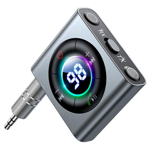 JOYROOM TRANSMETTEUR BLUETOOTH AUX ÉMETTEUR / RÉCEPTEUR POUR VOITURE, TÉLÉVISEUR GRIS JR-CB2