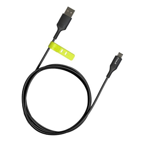 GREEN_E CABLE MICRO USB AVEC ATTACHE 1,2M NOIR