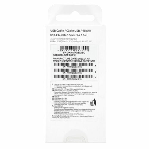 USB TYPE-C TO TYPE-C CABLE WHITE-SAMSUNG
