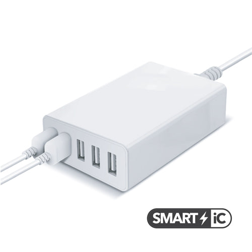 MAINS CHARGER - 5 PORTS USB-8A, WHITE-WAVE