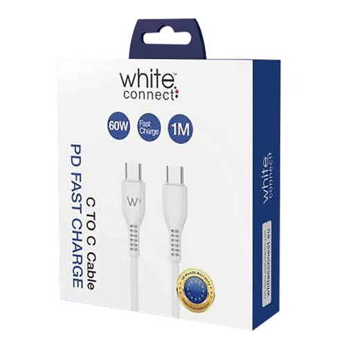 TYPE C TO TYPE C CABLE 3A WHITE CONNECT