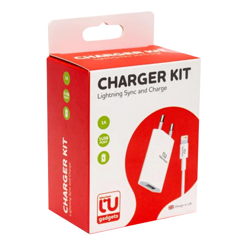 CHARGEUR SECTEUR 1 PORT USB 1A AVEC CABLE USB LIGHTNING TELEUNIQUE