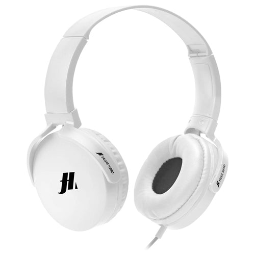 WIRED HEADPHONE WITH MICROPHONE 3.5MM JACK, WHITE-MUSIC HERO