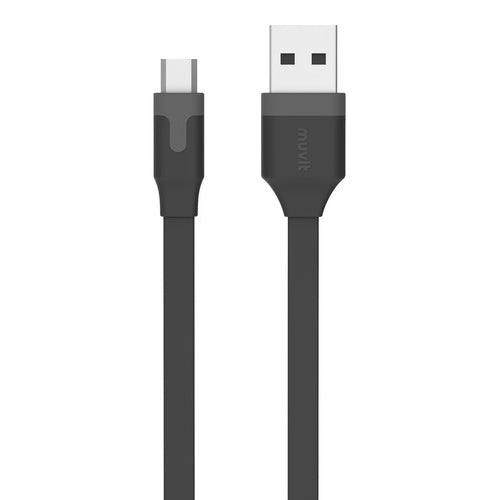 MUVIT TAB CABLE PLAT CHARGE & SYNCHRO 2.4A USB/MICRO-USB 2M NOIR