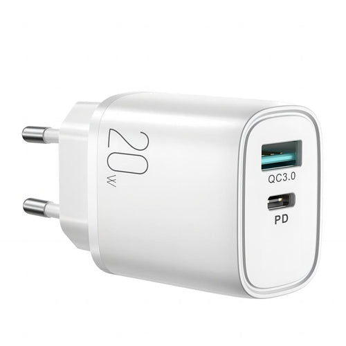 MAINS CHARGER L-QP2011 USB-A QC 3.0 / USB-C PD WHITE-JOYROOM