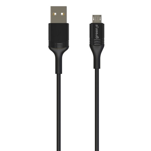 GREEN_E CABLE MICRO USB AVEC ATTACHE 1,2M NOIR