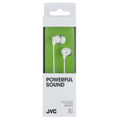 POWER SOUND HA-FC10R WIRED EARPHONES, WHITE-JVC