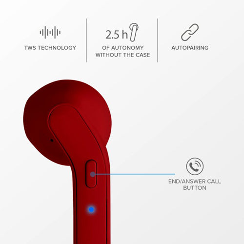EARBUDS STYLE TWS, RED-MUSIC HERO
