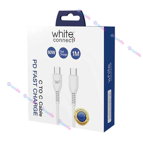 CÂBLE USB TYPE-C VERS TYPE-C 3A WHITE CONNECT
