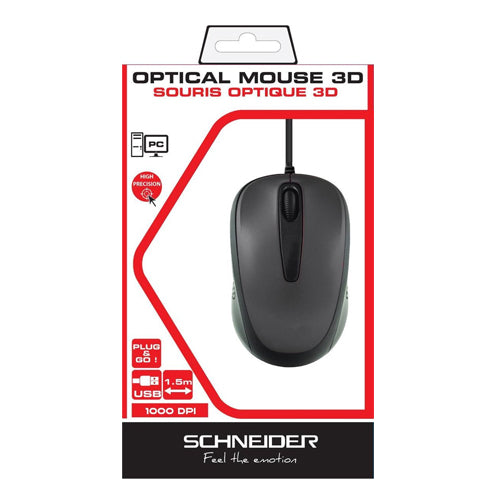 SCHNEIDER WIRED OPTICAL MOUSE 1.5 M BLACK