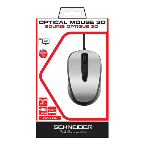 SCHNEIDER WIRED OPTICAL MOUSE 1.5 M SILVER