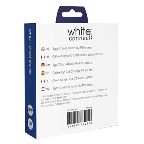 CÂBLE TYPE C VERS TYPE C 3A WHITE CONNECT