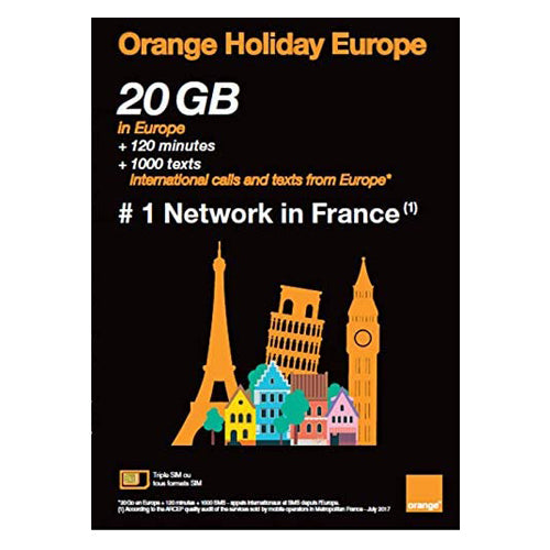 ORANGE HOLIDAY EUROPE 20GB SIM CARD