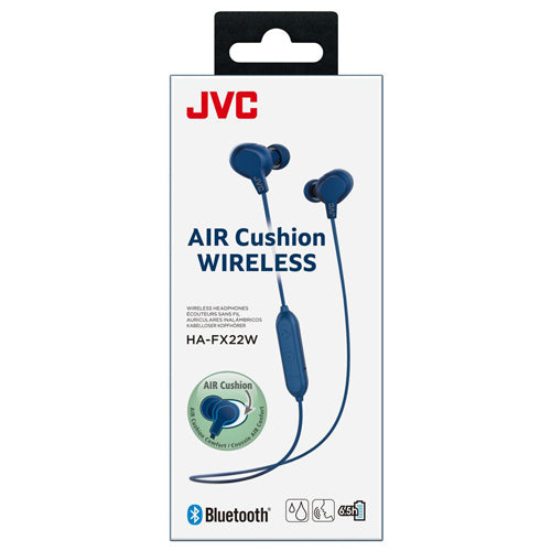 CUSHION HA-FC22W AIR WIRELESS EARPHONES, PASTEL BLUE-JVC