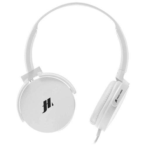 WIRED HEADPHONE WITH MICROPHONE 3.5MM JACK, WHITE-MUSIC HERO