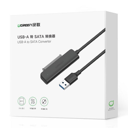 UGREEN ADAPTER 2.5'' SATA III 3.0 HDD SSD - USB 3.2 GEN 1 SUPERSPEED USB 5 GBPS BLACK CM321
