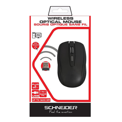 SCHNEIDER BLACK WIRELESS OPTICAL MOUSE