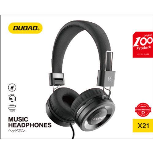 X21 WIRED HEADPHONE, BLACK-DUDAO