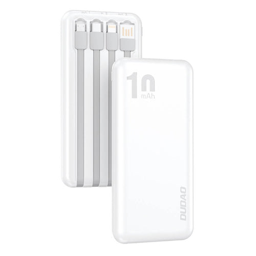 DUDAO K6PRO UNIVERSAL EXTERNAL BATTERY 10000MAH WITH USB CABLE, USB TYPE-C, LIGHTNING K6PRO-WHITE