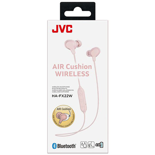 CUSHION HA-FC22W AIR WIRELESS EARPHONES, PASTEL PINK-JVC