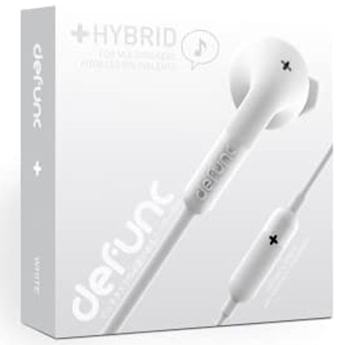 WIRED HYBRID EARPHONES, WHITE-DEFUNC
