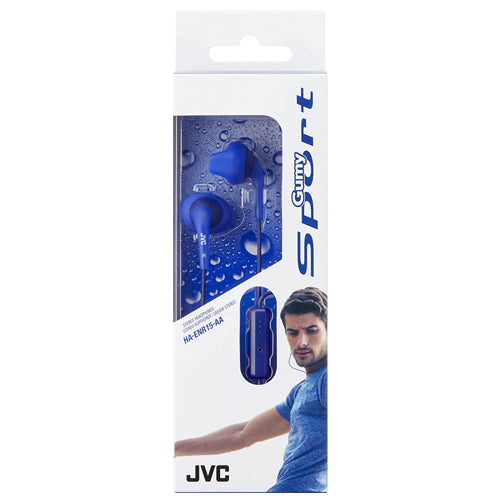 WIRED GUMY SPORT HA-ENR15-A EARPHONES, BLUE-JVC