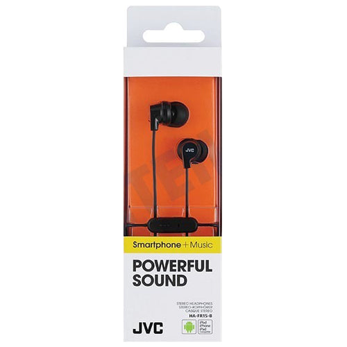 POWER SOUND HA-FR15B-EF WIRED EARPHONES, BLACK-JVC