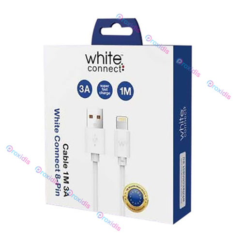 CÂBLE USB LIGHTNING 1M 3A WHITE CONNECT