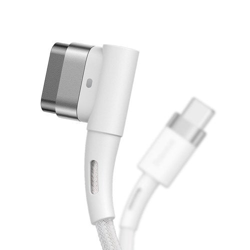 CÂBLE D'ALIMENTATION MAGNÉTIQUE ANGULAIRE BASEUS ZINC POUR MACBOOK POWER - USB TYPE-C 60W 2M BLANC EN L CATXC-W02