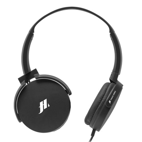 WIRED HEADPHONE WITH MICROPHONE 3.5MM JACK PLUG BLACK-MUSIC HERO