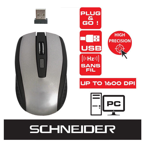 SCHNEIDER WIRELESS OPTICAL MOUSE SILVER