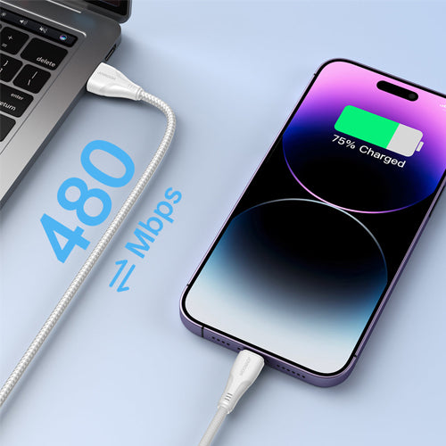 JOYROOM USB-C TO LIGHTNING CABLE 20W SURPASS SERIES FOR FAST CHARGING AND DATA TRANSFER 0.25M WHITE S-CL020A11