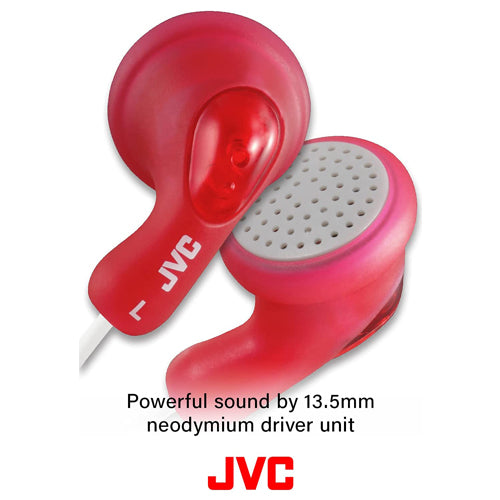 GUMY HA-F14 WIRED EARPHONES, RED &amp; WHITE-JVC
