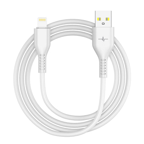 LIGHTNING 2.4A USB CABLE, QUICK CHARGE 23, WHITE-WAVE