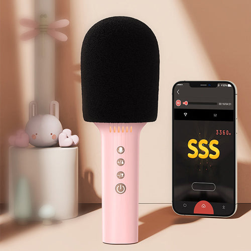 JOYROOM WIRELESS KARAOKE MICROPHONE WITH BLUETOOTH 5.0 SPEAKER 1200MAH PINK JR-MC5 PINK