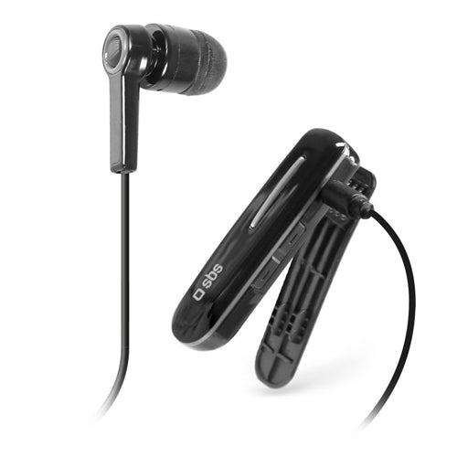 WIRELESS EARPHONES WITH HOOK, BLACK-SBS