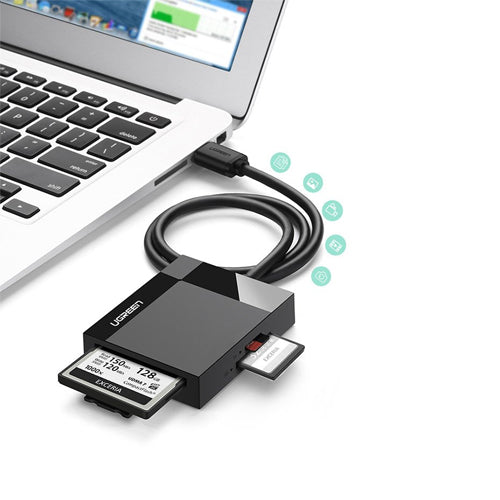 LECTEUR DE CARTE MÉMOIRE UGREEN USB 3.0 SD / MICRO SD / CF / MS NOIR