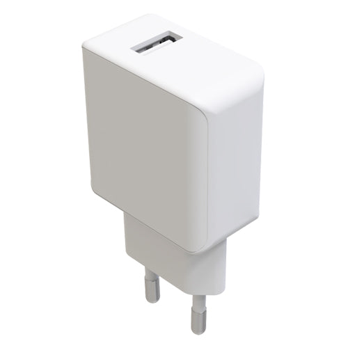 MAINS CHARGER PACK 1 2.1A USB PORT + TYPE-C 2.0 CABLE, WHITE-WAVE