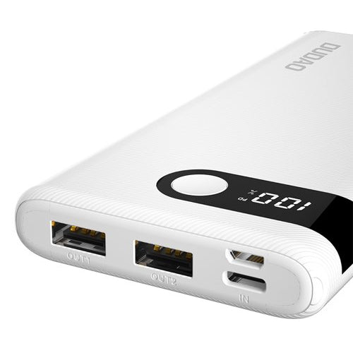 DUDAO POWERBANK 10000 MAH 2X USB / USB TYPE C / MICRO USB 2 WITH BLACK LED SCREEN K9PRO-02