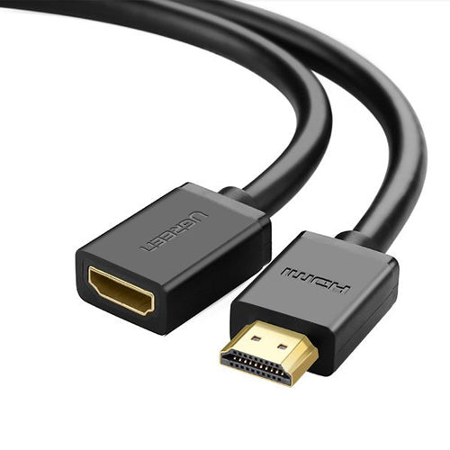 UGREEN CABLE CORD ADAPTER EXTENSION PLUG HDMI FEMALE - HDMI MALE 4K 10.2 GBPS 340 MHZ AUDIO ETHERNET 0.5M BLACK HD107