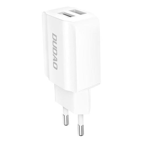 EU MAINS CHARGER 2X USB 5V / 2.4A A2EU WHITE-DUDAO
